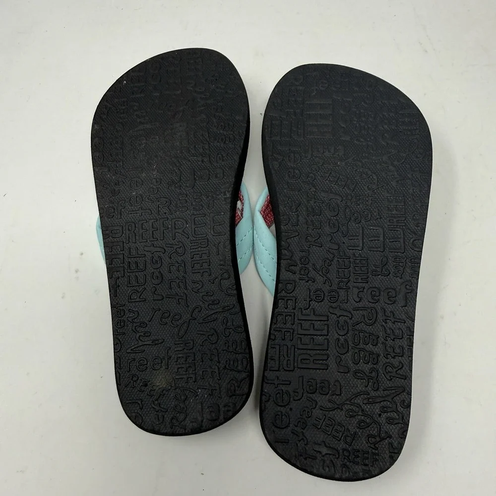 Reef Ahi Snow Cone Teal Strap Flip Flops Kids Size 11/12 Sandal